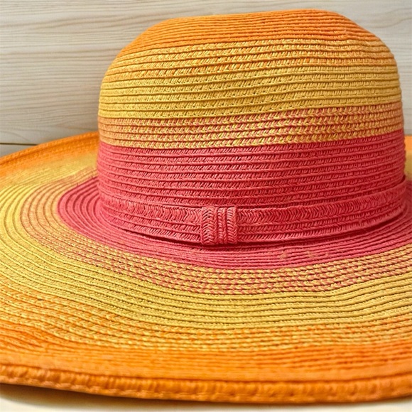 striped multicolor floppy brim sunhat OS - Picture 3 of 6